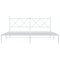 vidaXL Metal Bed Frame without Mattress with Headboard White 180x200cm