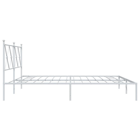 vidaXL Metal Bed Frame without Mattress with Headboard White 180x200cm