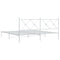 vidaXL Metal Bed Frame without Mattress with Headboard White 180x200cm
