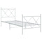 vidaXL Metal Bed Frame without Mattress with Footboard White 75x190cm