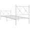 vidaXL Metal Bed Frame without Mattress with Footboard White 75x190cm
