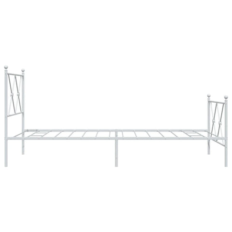 vidaXL Metal Bed Frame without Mattress with Footboard White 90x200cm