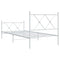 vidaXL Metal Bed Frame without Mattress with Footboard White 90x200cm