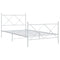 vidaXL Metal Bed Frame without Mattress with Footboard White 107x203cm