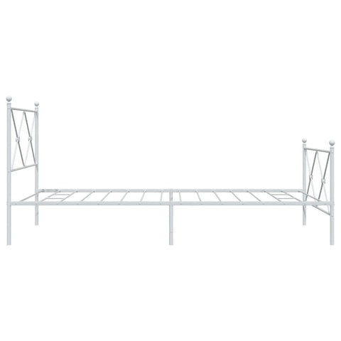 vidaXL Metal Bed Frame without Mattress with Footboard White 107x203cm