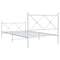 vidaXL Metal Bed Frame without Mattress with Footboard White 107x203cm