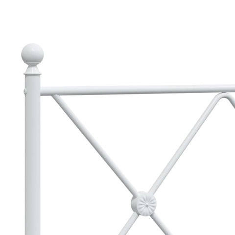 vidaXL Metal Bed Frame without Mattress with Footboard White 107x203cm