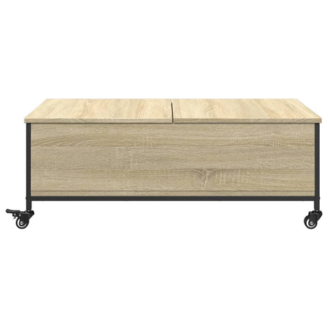 vidaXL Coffee Table with Wheels Sonoma Oak 91x55x34 cm Engineered Wood