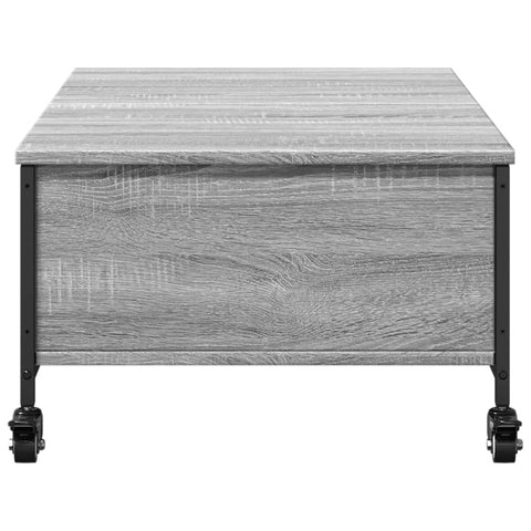 vidaXL Coffee Table with Wheels Grey Sonoma 91x55x34 cm Engineered Wood