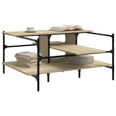 vidaXL Coffee Table Sonoma Oak 100x100x48.5 cm Engineered Wood