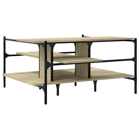 vidaXL Coffee Table Sonoma Oak 100x100x48.5 cm Engineered Wood