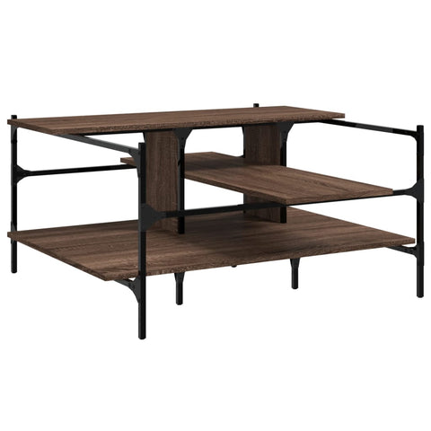 vidaXL Coffee Table Brown Oak 100x100x48.5 cm Engineered Wood