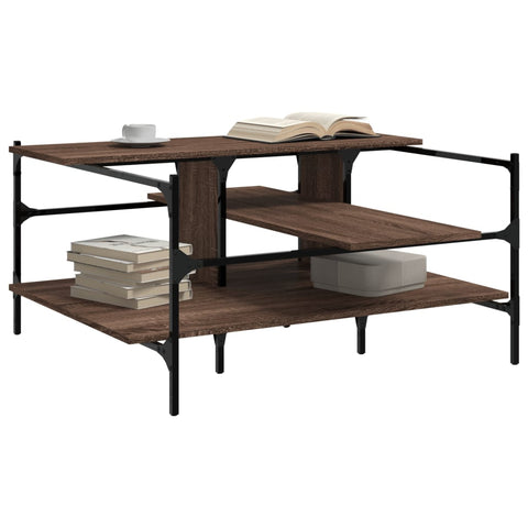 vidaXL Coffee Table Brown Oak 100x100x48.5 cm Engineered Wood