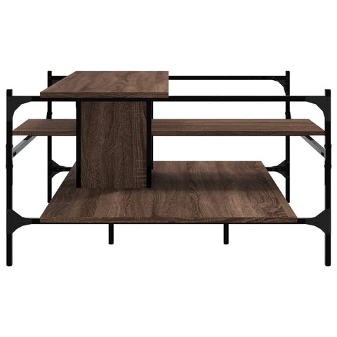 vidaXL Coffee Table Brown Oak 100x100x48.5 cm Engineered Wood