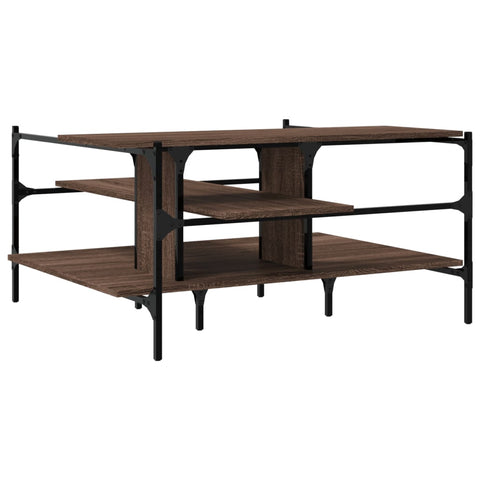 vidaXL Coffee Table Brown Oak 100x100x48.5 cm Engineered Wood