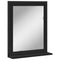 vidaXL Bathroom Mirror with Shelf Black 50x12x60 cm Engineered Wood