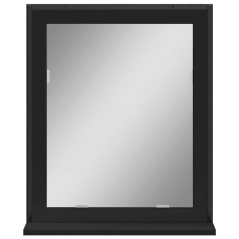 vidaXL Bathroom Mirror with Shelf Black 50x12x60 cm Engineered Wood