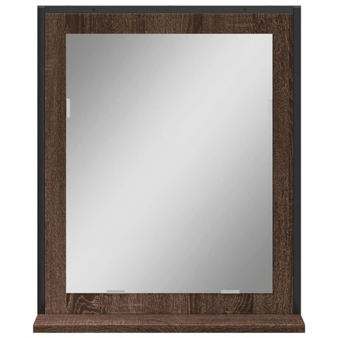 vidaXL Bathroom Mirror with Shelf Brown Oak 50x12x60 cm Engineered Wood