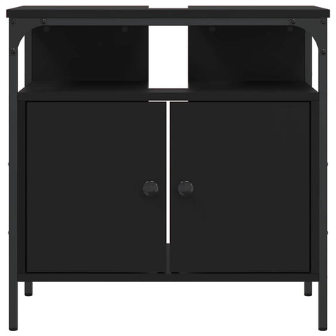 vidaXL Bathroom Sink Cabinet Black 60x30x60 cm Engineered Wood