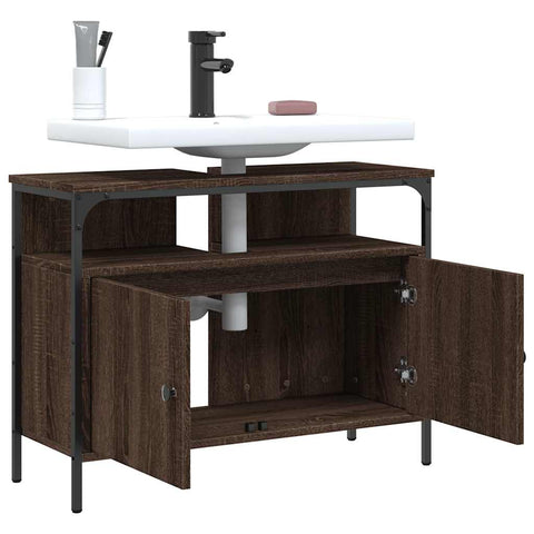 vidaXL Bathroom Sink Cabinet Brown Oak 80x30x60 cm Engineered Wood
