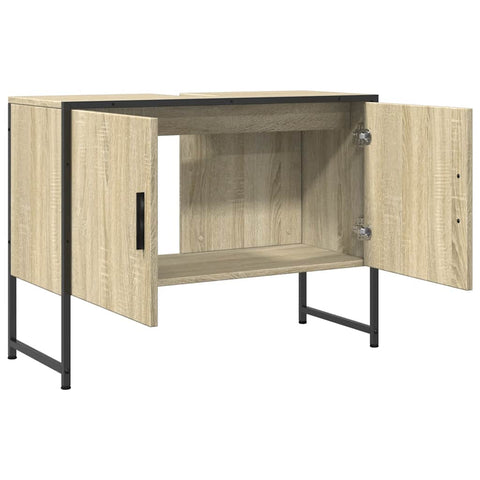 vidaXL Bathroom Sink Cabinet Sonoma Oak 80x33x60 cm Engineered Wood