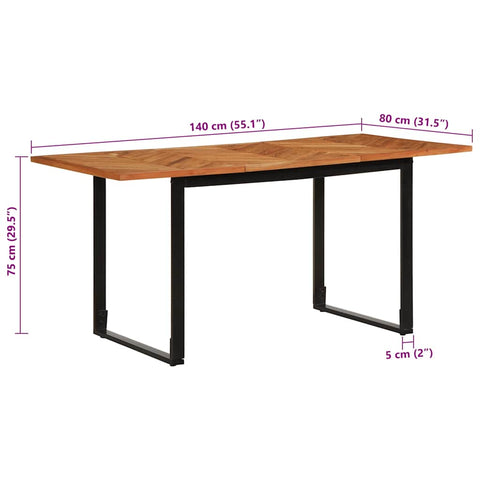 vidaXL Dining Table 160x80x75 cm Solid Wood Acacia