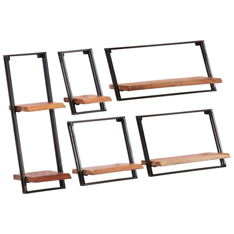 vidaXL Wall Shelves 5 pcs Solid Wood Acacia
