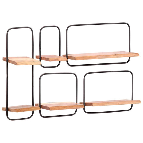vidaXL Wall Shelves 5 pcs Solid Wood Acacia