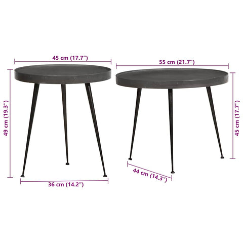 vidaXL Coffee Table 2 pcs Black Engineered Wood