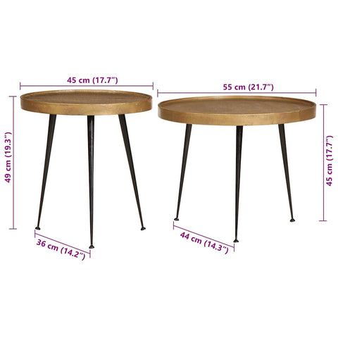 vidaXL Coffee Table 2 pcs Golden Engineered Wood