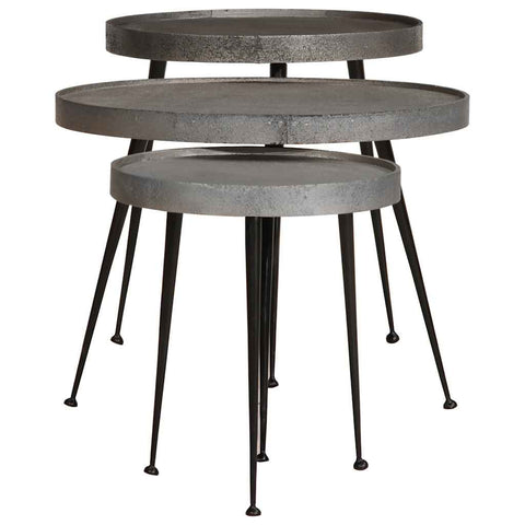 vidaXL Coffee Table 3 pcs Silver Engineered Wood