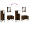 vidaXL 3 Piece Bathroom Cabinet Set Smoked Oak Engineered Wood