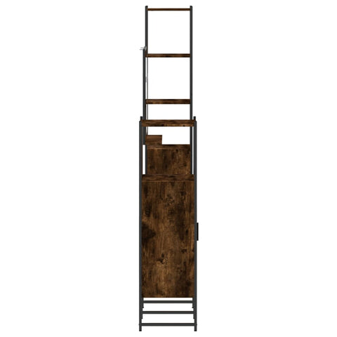 vidaXL 4 Piece Bathroom Cabinet Set Smoked Oak Engineered Wood