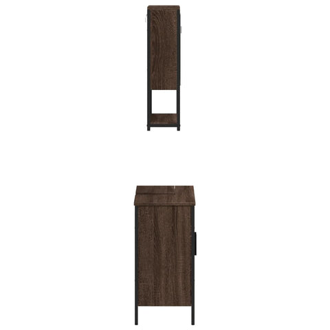 vidaXL 2 Piece Bathroom Furniture Set Brown Oak Engineered Wood