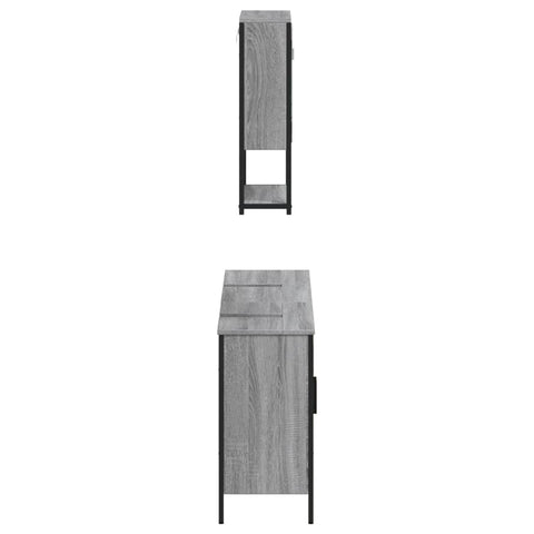 vidaXL 3 Piece Bathroom Furniture Set Grey Sonoma Engineered Wood