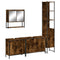 vidaXL 4 Piece Bathroom Furniture Set Smoked Oak Engineered Wood