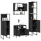 vidaXL 4 Piece Bathroom Furniture Set Black Engineered Wood