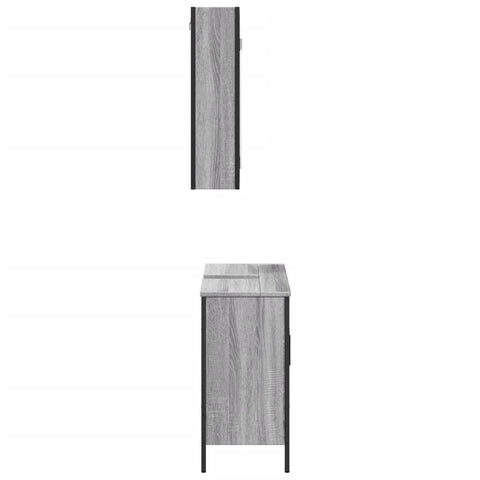 vidaXL 2 Piece Bathroom Furniture Set Grey Sonoma Engineered Wood