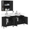 vidaXL 3 Piece Bathroom Cabinet Set Black Engineered Wood