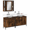 vidaXL 3 Piece Bathroom Cabinet Set Smoked Oak Engineered Wood