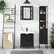 vidaXL 3 Piece Bathroom Cabinet Set Black Engineered Wood