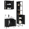 vidaXL 3 Piece Bathroom Cabinet Set Black Engineered Wood