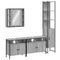 vidaXL 4 Piece Bathroom Cabinet Set Grey Sonoma Engineered Wood