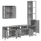vidaXL 4 Piece Bathroom Cabinet Set Grey Sonoma Engineered Wood