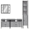 vidaXL 4 Piece Bathroom Cabinet Set Grey Sonoma Engineered Wood