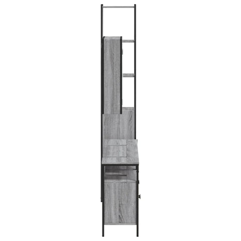 vidaXL 4 Piece Bathroom Cabinet Set Grey Sonoma Engineered Wood