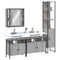vidaXL 4 Piece Bathroom Cabinet Set Grey Sonoma Engineered Wood