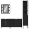 vidaXL 4 Piece Bathroom Cabinet Set Black Engineered Wood