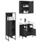 vidaXL 3 Piece Bathroom Cabinet Set Black Engineered Wood
