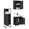 vidaXL 3 Piece Bathroom Cabinet Set Black Engineered Wood